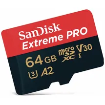 SanDisk Extreme Pro microSDXC UHS-I U3 V30 A2 64 GB + SD-Adapter  SDSQXCY-064G-GN6MA