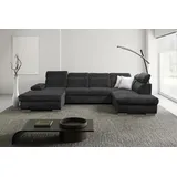 werk2 Eckcouch Polyester U-Form 3-Sitzer Grau