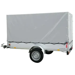 Stema Anhänger Basic STL 750 7.5-25-13.1 mit Hochplane 100 cm hoch  (Nutzlast: 513 kg, Einachser, Kasteninnenmaß: 251 x 128 x 34,5 cm, Ungebremst)