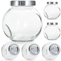 Belle Vous Runde Klare Glasbehälter mit Deckel (6 Stück)
