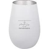 der-porzellan-laden Windlicht mit Gravur Glas Silber/Weiß