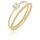 Elli Solitärring Zirkonia Gedreht Twisted Set (2 tlg) 925 Silber goldfarben 52 mm