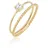 Elli Solitärring Zirkonia Gedreht Twisted Set (2 tlg) 925 Silber goldfarben 52 mm