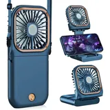 Faltbarer, Tragbarer Ventilator Mit 3000 Mah Akku, Usb-aufladung, Handyhalterung, Tischventilator Und Nackenventilator