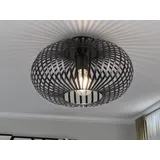 Trio LED Deckenleuchte Gitter Lampenschirm Metall Schwarz Ø 30cm für Flur und Diele