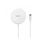 Aukey LC-A1-Whi Aircore Drahtloses Ladegerät Qi Wireless Charger 1,2m Kabel 15W Weiß