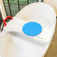 Daromigo Badewannenbrett mit Drehscheibe 75x29cm-Badewannensitz für Senioren -Verstellbare Breite- Weiß, mit rotem Haltegriff - rutschfeste Oberfläche-Kapazität 150kg