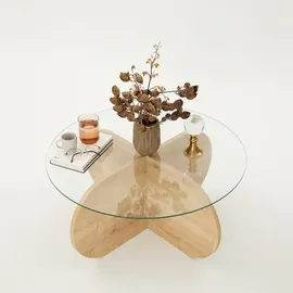 Asir Couchtisch BUBBLE 35x75 cm braun/klar - Braun