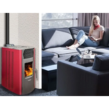 SCHENGER Pelletofen HP51 Rot 8,8 kW A++ Vollautomatisch WIFI+ECO+TIMER - Rot
