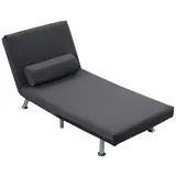 MODFU Schlafsessel Klappsessel mit Bettfunktion 75x70x75 cm Dunkelgrau verstellbare Rückenlehne Samtoptik Stahlrohrgestell