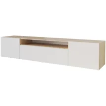 altdecor ELIO Lowboard 200 cm x 40 cm x 41 cm Weiß/Eiche Holzwerkstoff