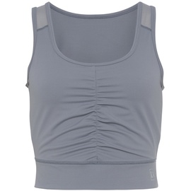 LASCANA ACTIVE Crop-Top Damen blau-grau Gr.S (36/38)