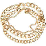URBAN CLASSICS Unisex Fußkettchen Layering Anklet, Farbe gold, Größe L/XL