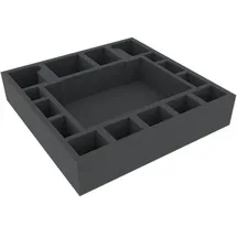 VARIA Group AGMEQN060BO - 295 mm x 295 mm x 60 mm Schaumstoffeinlage für Brettspiele - 16 Fächer