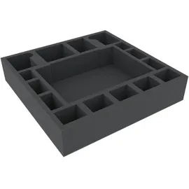 VARIA Group AGMEQN060BO - 295 mm x 295 mm x 60 mm Schaumstoffeinlage für Brettspiele - 16 Fächer