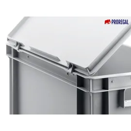 Proregal 10x Scharnierdeckel für Eurobehälter | HxBxT 2,7x30x40cm