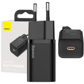 Baseus Super Si 1C Schnellladegerät USB Typ C 25W Pd Qc schwarz