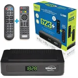 DM-DIGITAL Digiquest G23 HEVC H.265 10bit Full HD FTA Receiver DVB-T2 DVB-T2 USB HDMI SCART Ethernet LAN RJ-45 Zusatzfernbedienung Senioren Schwarz Kunststoff