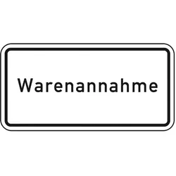 Schild I Hinweisschild Warenannahme, Aluminium RA0, reflektierend, 600x330mm, DIN 67520