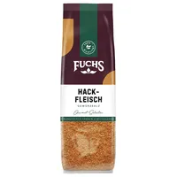 Fuchs Gewürze - Hackfleisch Gewürzsalz im recyclebaren Nachfüllbeutel, Salz zum Würzen von Frikadellen, Burgerpatties, vegetarischen Bratlingen - 100 g