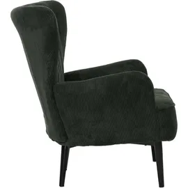 Mendler Lounge-Sessel HWC-K37 Cord 75 x 80 x 75 cm dunkelgrün mit Kissen