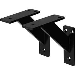 ML-Design Regalhalterungen 2er Set 180x180 mm Schwarz aus Aluminium