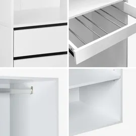 sweeek - Modulares Kleiderschrank-Set mit 3 Elementen - Weiß - Weiß