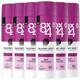 8X4 Deo Spray Bloomy Beat 6 x 150 ml