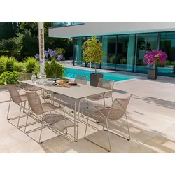 Terrassenstuhl Slope Gestell perlbeige, Kordel sand