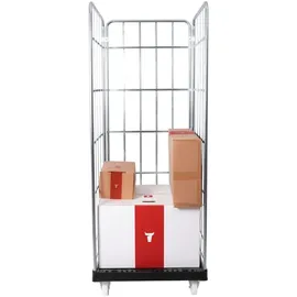 Stier Rollbehälter 3-seitig, galvanisch verzinkt, Kunststoff-Rollplatte, LxBxH 815x724x1630 mm