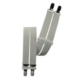 Harrys-Collection Premium Herren Hosenträger H-Form mit 4 stabilen Clips - 25mm schmal & elastisch - Made in Germany - Verstellbar 120cm für Körpergröße 160-190cm, Farbe:hellgrau - Einheitsgröße