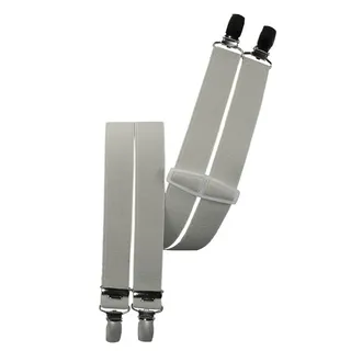 Harrys-Collection Premium Herren Hosenträger H-Form mit 4 stabilen Clips - 25mm schmal & elastisch - Made in Germany - Verstellbar 120cm für Körpergröße 160-190cm, Farbe:hellgrau - Einheitsgröße
