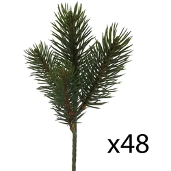 CREATIV green künstliche Pflanze Tannenzweig, 24 cm, 48er Set