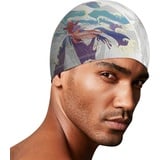 ITODA Badekappe Unisex Bademütze Groß Schwimmkappe rutschfest Schwimmmütze Ohrenschutz Schwimmhaube Modern Duschkappe Elastisch Badehaube Fischmuster Swimming Cap für Langes/Kurzes Haar Damen Herren