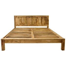 Indischesmoebelhausde Bett Manu 160x200 aus Mangoholz