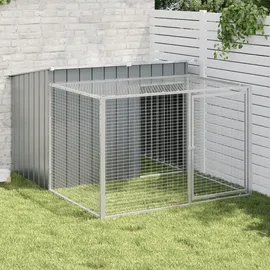 vidaXL Hundehütte mit Dach Anthrazit 196x91x110 cm Verzinkter Stahl