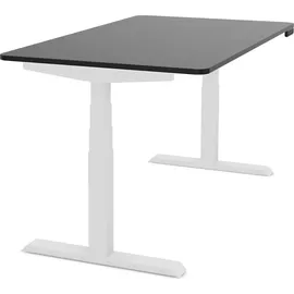 assmann büromöbel ASSMANN Elektrisch höhenverstellbarer Kinderschreibtisch JUNIOR Curved Schwarz Weiß, Memoryfunktion, Kollisionsschutz, 2-fach-Motorik - Weiß/Schwarz