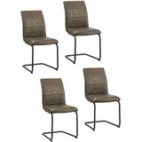 Hti-Living Schwingstuhl Polyester antikhellbraun 4er Set
