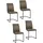 Hti-Living Schwingstuhl Polyester antikhellbraun 4er Set