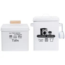 Hti-Living Aufbewahrungsbox 16 cm 2-tlg. weiß