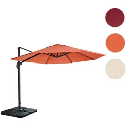 Gastronomie-Ampelschirm HWC-A96, Sonnenschirm, rund √ò 3m Polyester Alu/Stahl 23kg ~ terracotta mit St√§nder