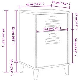 vidaXL Nachttisch VIKEN Schwarz