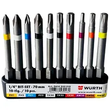 Wuerth Bit-Sortiment 1/4 Zoll 10-teilig