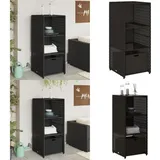Vidaxl - Gartenschrank Schwarz 50x55x115 cm Poly Rattan - Outdoor-Schrank - Gartenschrank - Stauraum - Gartenorganisation - Rattan Gartenmöbel - Home