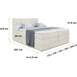 altdecor OTTA KING 180 x 200 cm H3/H4 Creme