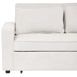 Beliani Schlafsofa 2-Sitzer UTTELA Stoff Cremeweiß