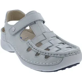 WOLKY Halbschuh mit Klettverschluss Rolling Sun 0720436-120, Fantastic Nubukleder, Weiß, 38 - Weiß - 38