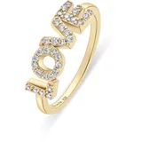 TAMARIS Fingerring Schmuck Geschenk Ring Love, mit Zirkonia (synth) gelb|goldfarben 56
