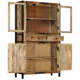 vidaXL Highboard 100x40x175 cm Massives Raues Mangoholz