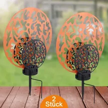 bmf-versand Solarleuchte Garten Kreis 2er Set 30 cm Solarlampe Außen Außenleuchte Solar - Schwarz